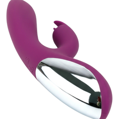 Vibrador Demon Duo con doble estimulación de punto G y clítoris, 10 funciones vibrantes, diseño provocador Glow & Vibe.