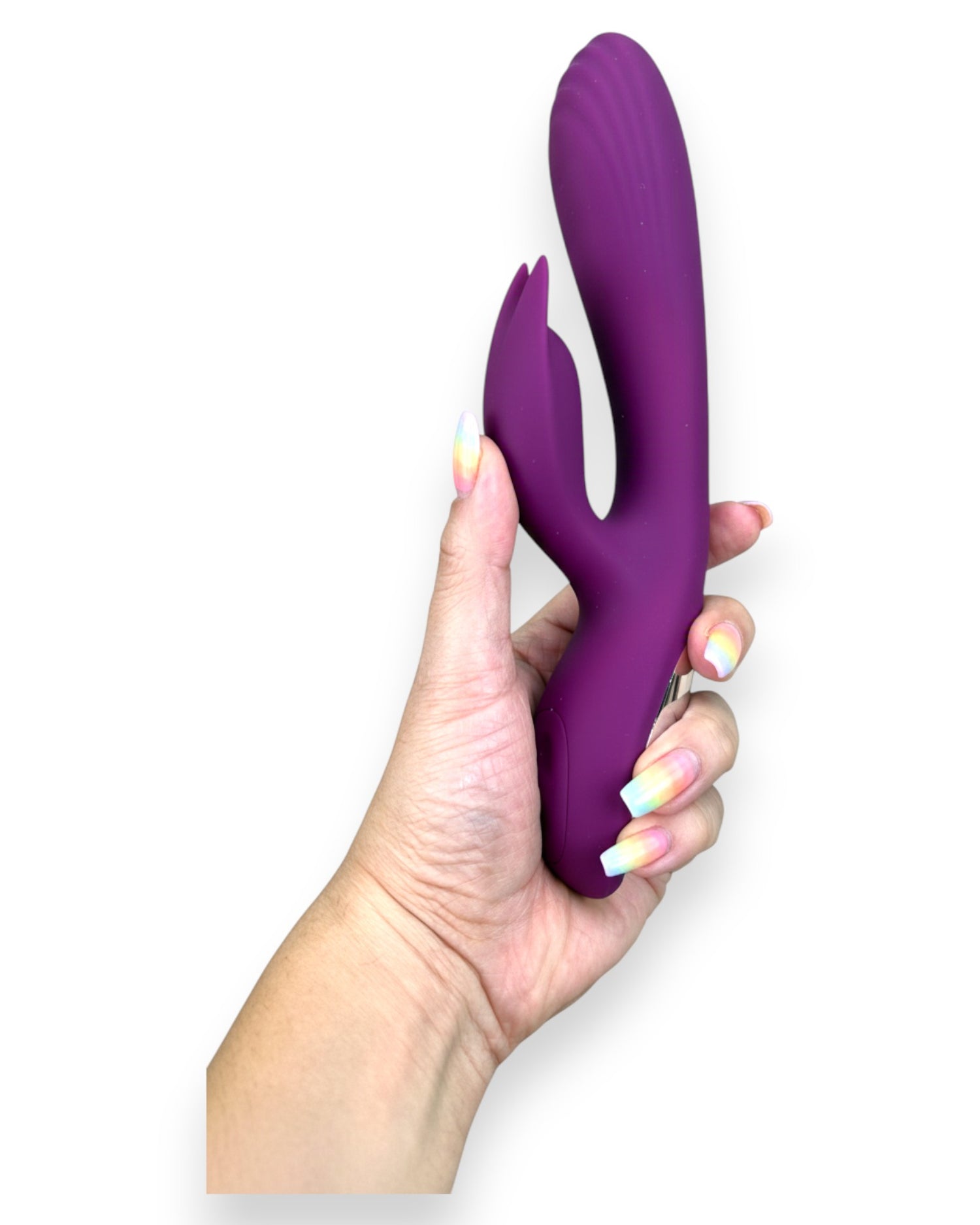 Vibrador Demon Duo con doble estimulación de punto G y clítoris, 10 funciones vibrantes, diseño provocador Glow & Vibe.