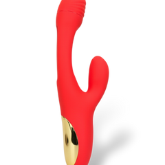Vibrador Intense Motion con estimulador móvil de punto G y vibración fuerte en el clítoris, diseño potente Glow & Vibe.