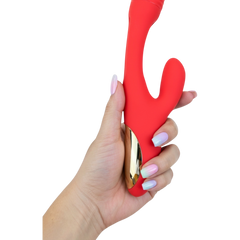 Vibrador Intense Motion con estimulador móvil de punto G y vibración fuerte en el clítoris, diseño potente Glow & Vibe.