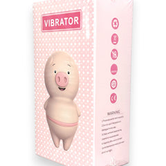 Estimulador Piggie Licks con lengua vibrante de 6 velocidades para clítoris y pezones, diseño rosa coqueto Glow & Vibe.