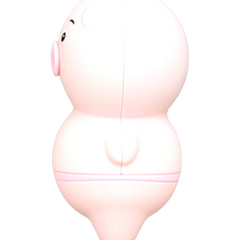 Estimulador Piggie Licks con lengua vibrante de 6 velocidades para clítoris y pezones, diseño rosa coqueto Glow & Vibe.