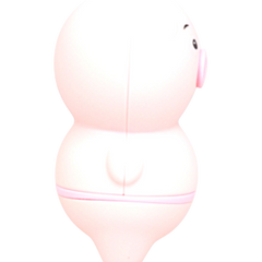 Estimulador Piggie Licks con lengua vibrante de 6 velocidades para clítoris y pezones, diseño rosa coqueto Glow & Vibe.