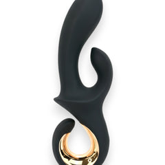 Vibrador Moonlight Rabbit con 10 funciones para punto G y clítoris, diseño sofisticado y elegante Glow & Vibe.
