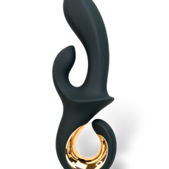 Vibrador Moonlight Rabbit con 10 funciones para punto G y clítoris, diseño sofisticado y elegante Glow & Vibe.