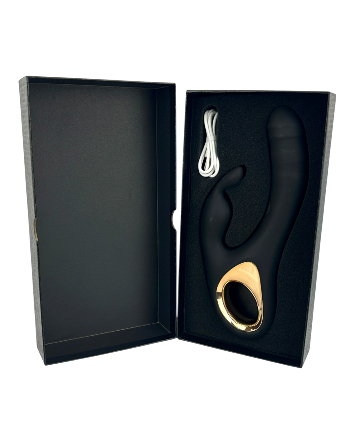 Vibrador Teresa Rabbit con doble motor, pistón para punto G y estimulador de clítoris tipo conejo, diseño elegante Glow & Vibe.