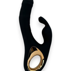 Vibrador Teresa Rabbit con doble motor, pistón para punto G y estimulador de clítoris tipo conejo, diseño elegante Glow & Vibe.