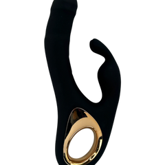 Vibrador Teresa Rabbit con doble motor, pistón para punto G y estimulador de clítoris tipo conejo, diseño elegante Glow & Vibe.