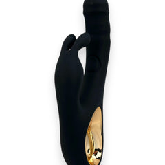 Vibrador Teresa Rabbit con doble motor, pistón para punto G y estimulador de clítoris tipo conejo, diseño elegante Glow & Vibe.