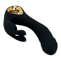 Vibrador Teresa Rabbit con doble motor, pistón para punto G y estimulador de clítoris tipo conejo, diseño elegante Glow & Vibe.