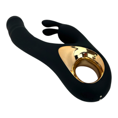 Vibrador Teresa Rabbit con doble motor, pistón para punto G y estimulador de clítoris tipo conejo, diseño elegante Glow & Vibe.
