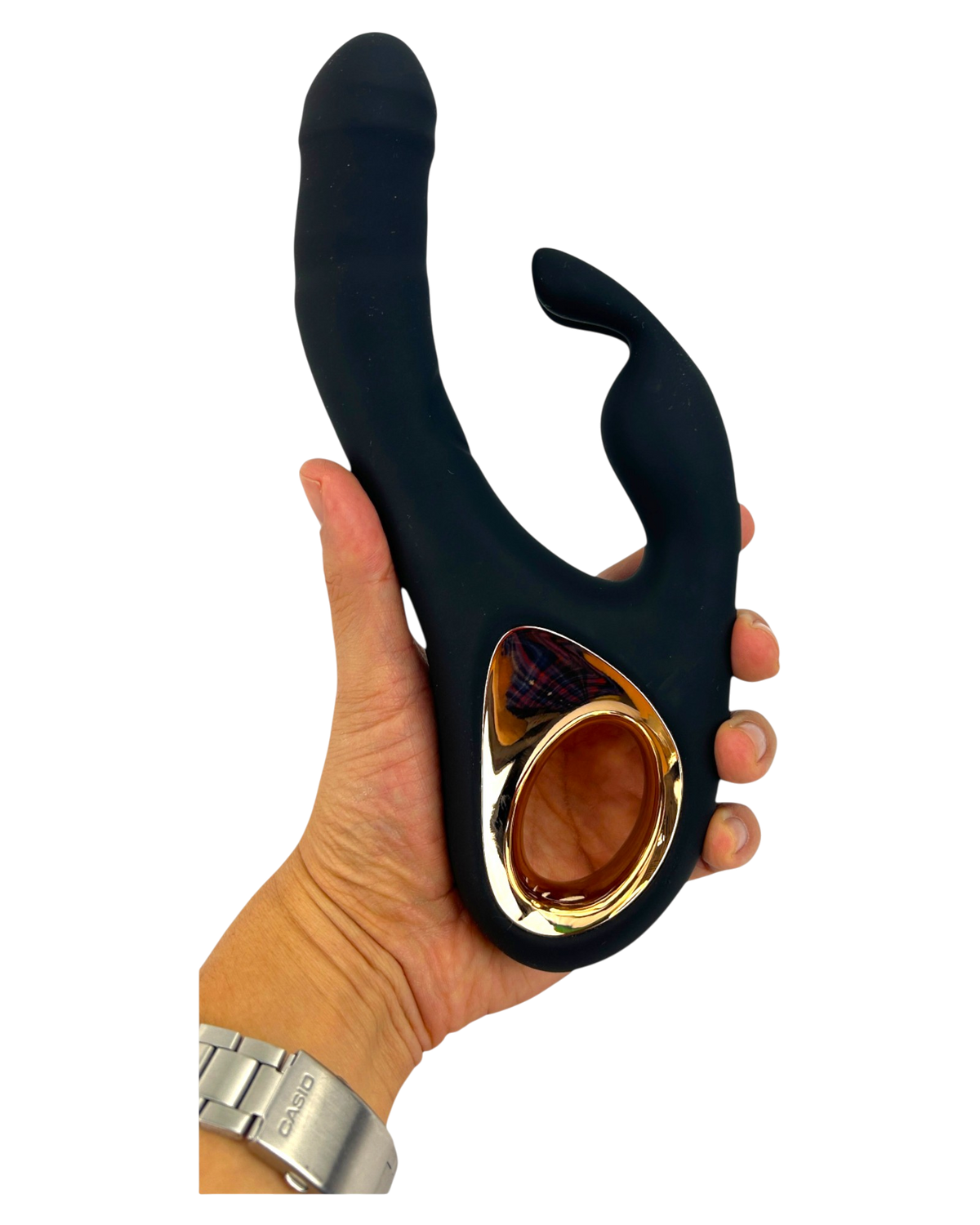 Vibrador Teresa Rabbit con doble motor, pistón para punto G y estimulador de clítoris tipo conejo, diseño elegante Glow & Vibe.