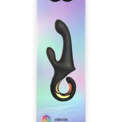 Vibrador Lunar Touch de silicón suave con movimiento lateral y estimulador de clítoris de 10 funciones, diseño elegante Glow & Vibe.