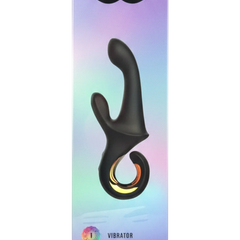 Vibrador Lunar Touch de silicón suave con movimiento lateral y estimulador de clítoris de 10 funciones, diseño elegante Glow & Vibe.