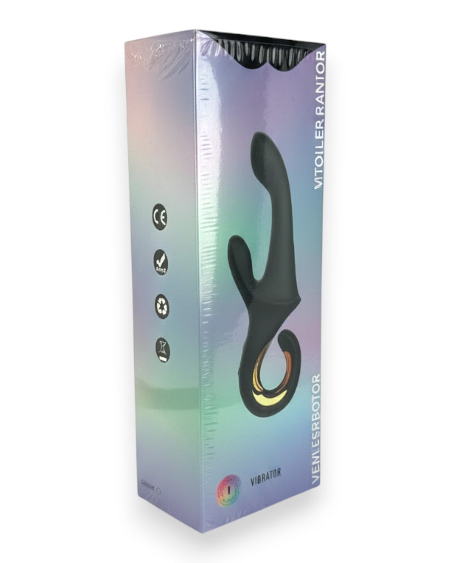 Vibrador Lunar Touch de silicón suave con movimiento lateral y estimulador de clítoris de 10 funciones, diseño elegante Glow & Vibe.