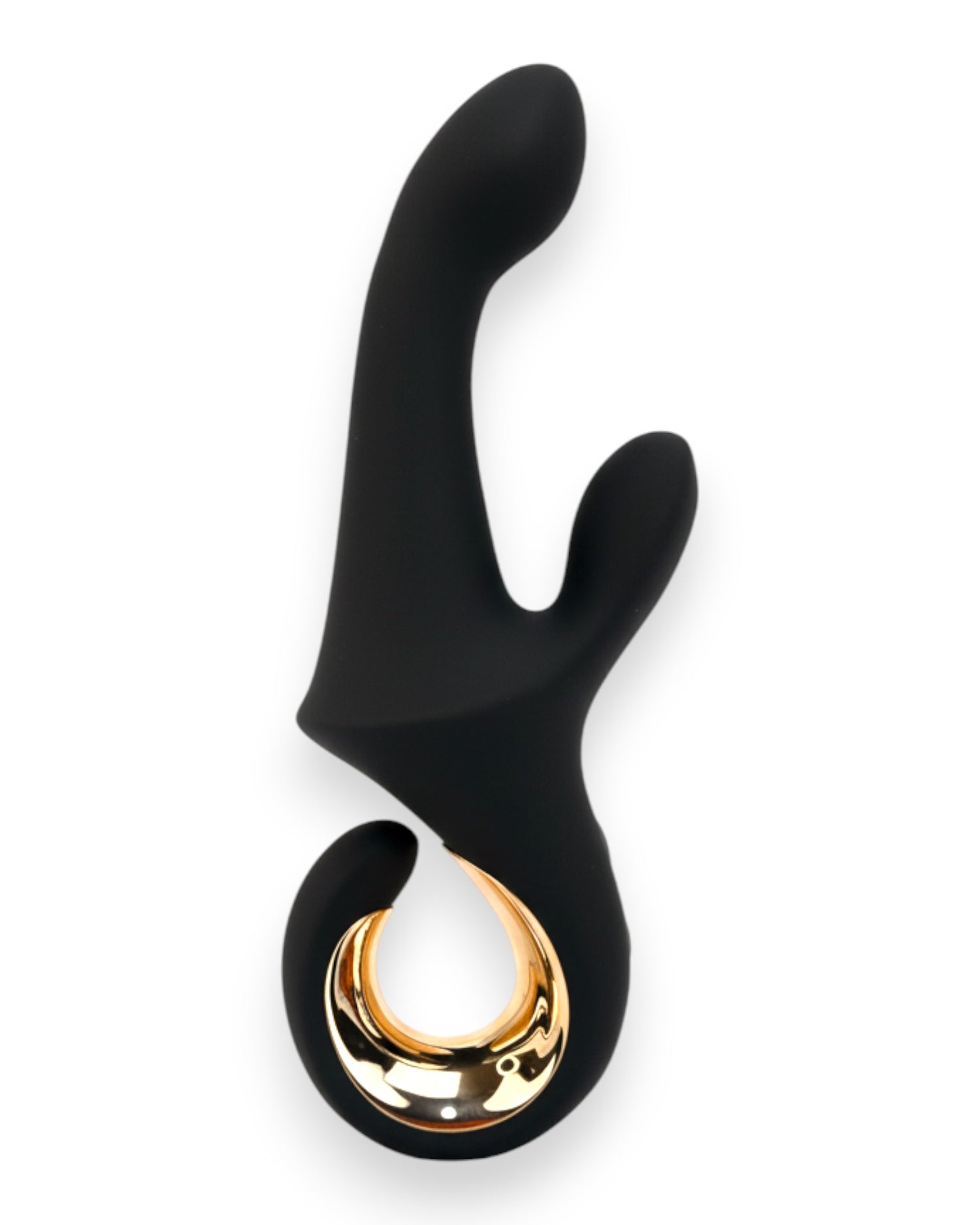 Vibrador Lunar Touch de silicón suave con movimiento lateral y estimulador de clítoris de 10 funciones, diseño elegante Glow & Vibe.