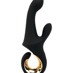 Vibrador Lunar Touch de silicón suave con movimiento lateral y estimulador de clítoris de 10 funciones, diseño elegante Glow & Vibe.