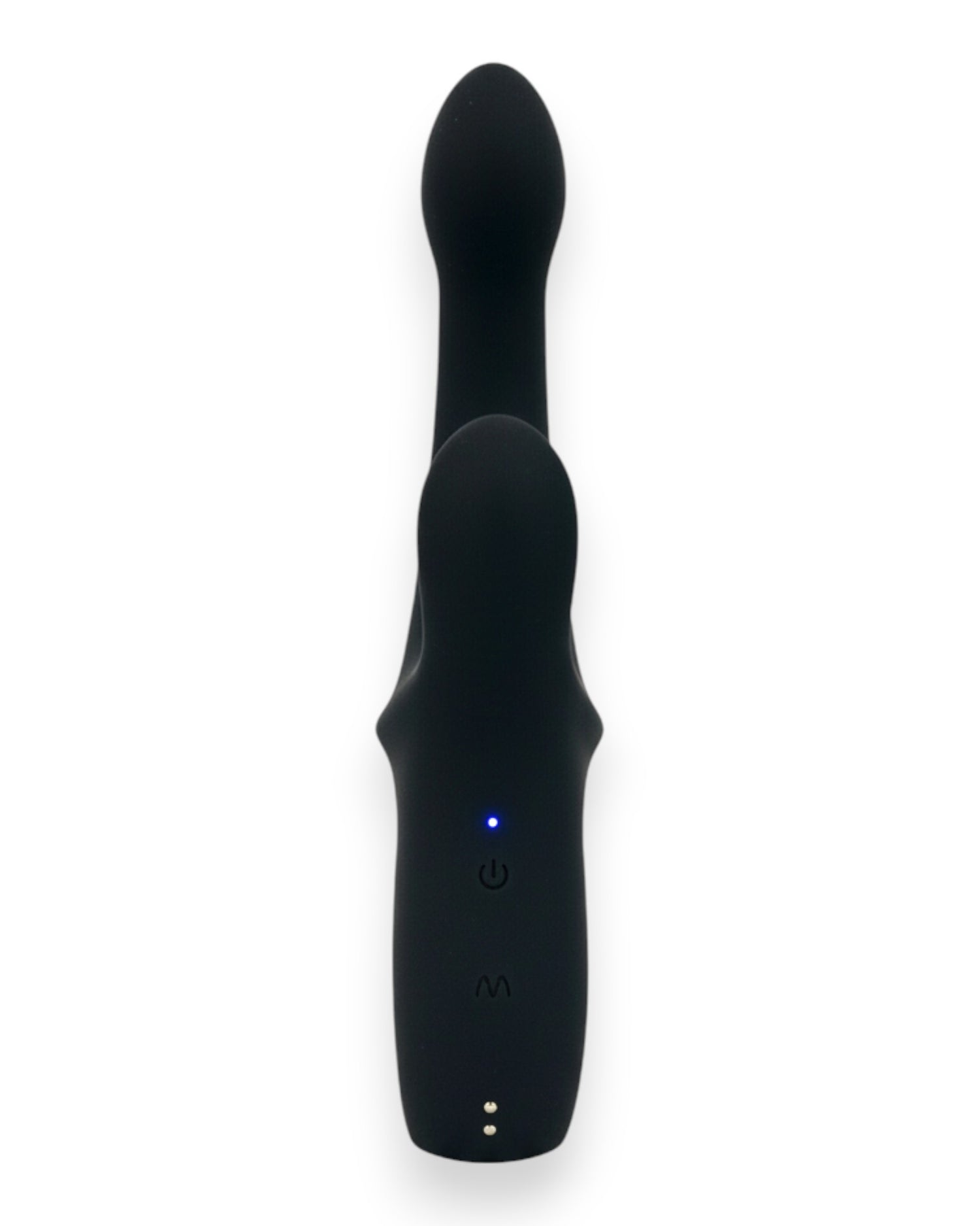Vibrador Lunar Touch de silicón suave con movimiento lateral y estimulador de clítoris de 10 funciones, diseño elegante Glow & Vibe.