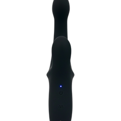 Vibrador Lunar Touch de silicón suave con movimiento lateral y estimulador de clítoris de 10 funciones, diseño elegante Glow & Vibe.