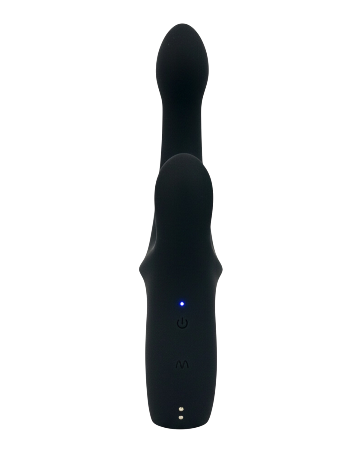 Vibrador Lunar Touch de silicón suave con movimiento lateral y estimulador de clítoris de 10 funciones, diseño elegante Glow & Vibe.