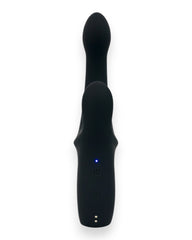 Vibrador Lunar Touch de silicón suave con movimiento lateral y estimulador de clítoris de 10 funciones, diseño elegante Glow & Vibe.