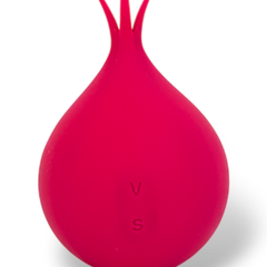 Estimulador doble The Sucking Turnip con 5 modos de vibración y 5 de succión para clítoris y pezones, diseño divertido Glow & Vibe.