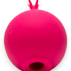 Estimulador doble The Sucking Turnip con 5 modos de vibración y 5 de succión para clítoris y pezones, diseño divertido Glow & Vibe.