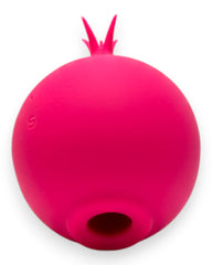 Estimulador doble The Sucking Turnip con 5 modos de vibración y 5 de succión para clítoris y pezones, diseño divertido Glow & Vibe.