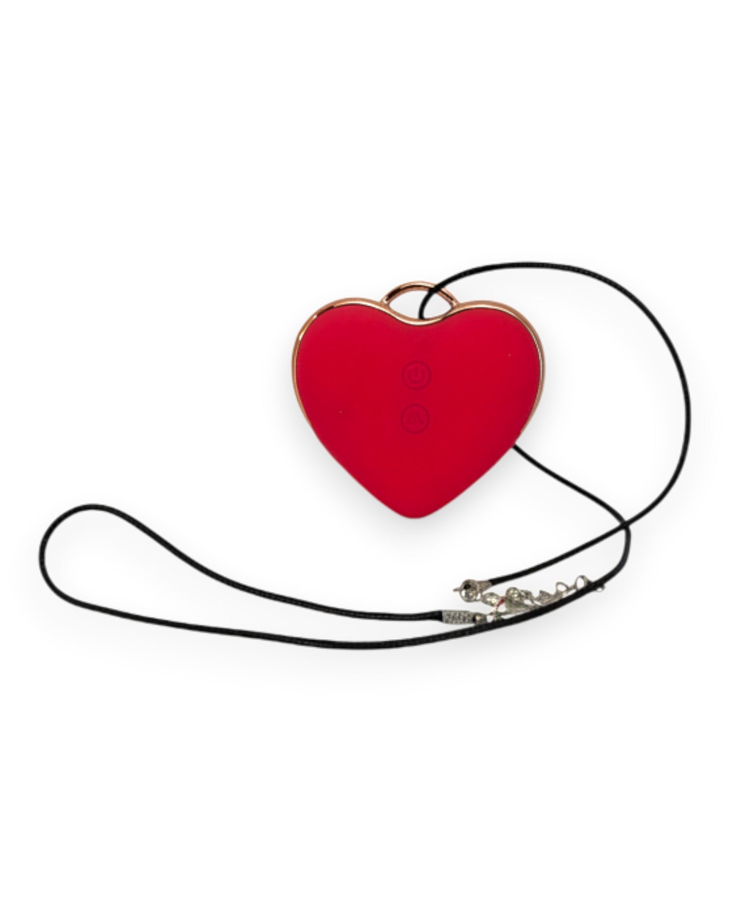 Estimulador Love Shape Necklace con diseño de collar y 10 velocidades de succión y pulsación, joya del placer Glow & Vibe.