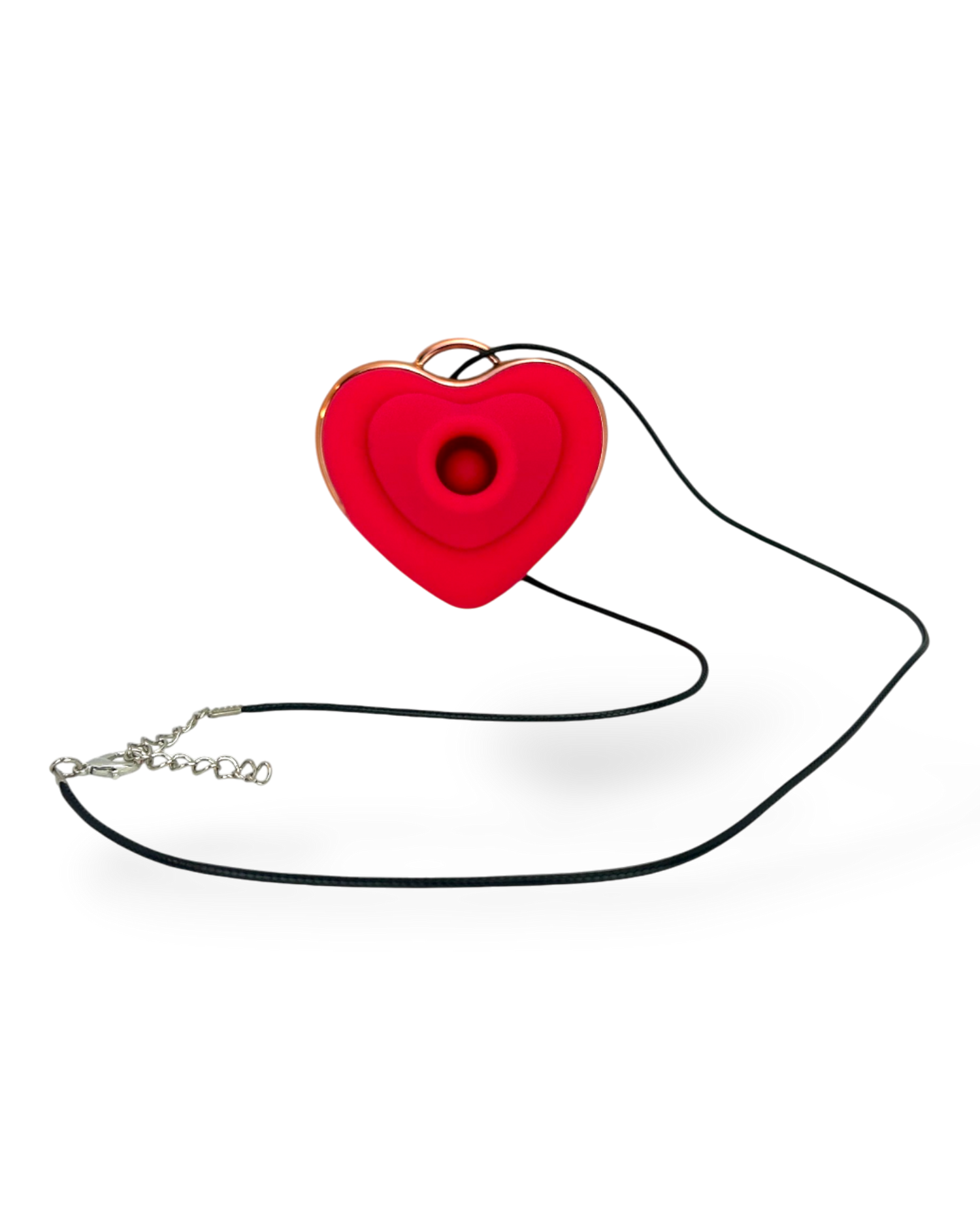 Estimulador Love Shape Necklace con diseño de collar y 10 velocidades de succión y pulsación, joya del placer Glow & Vibe.