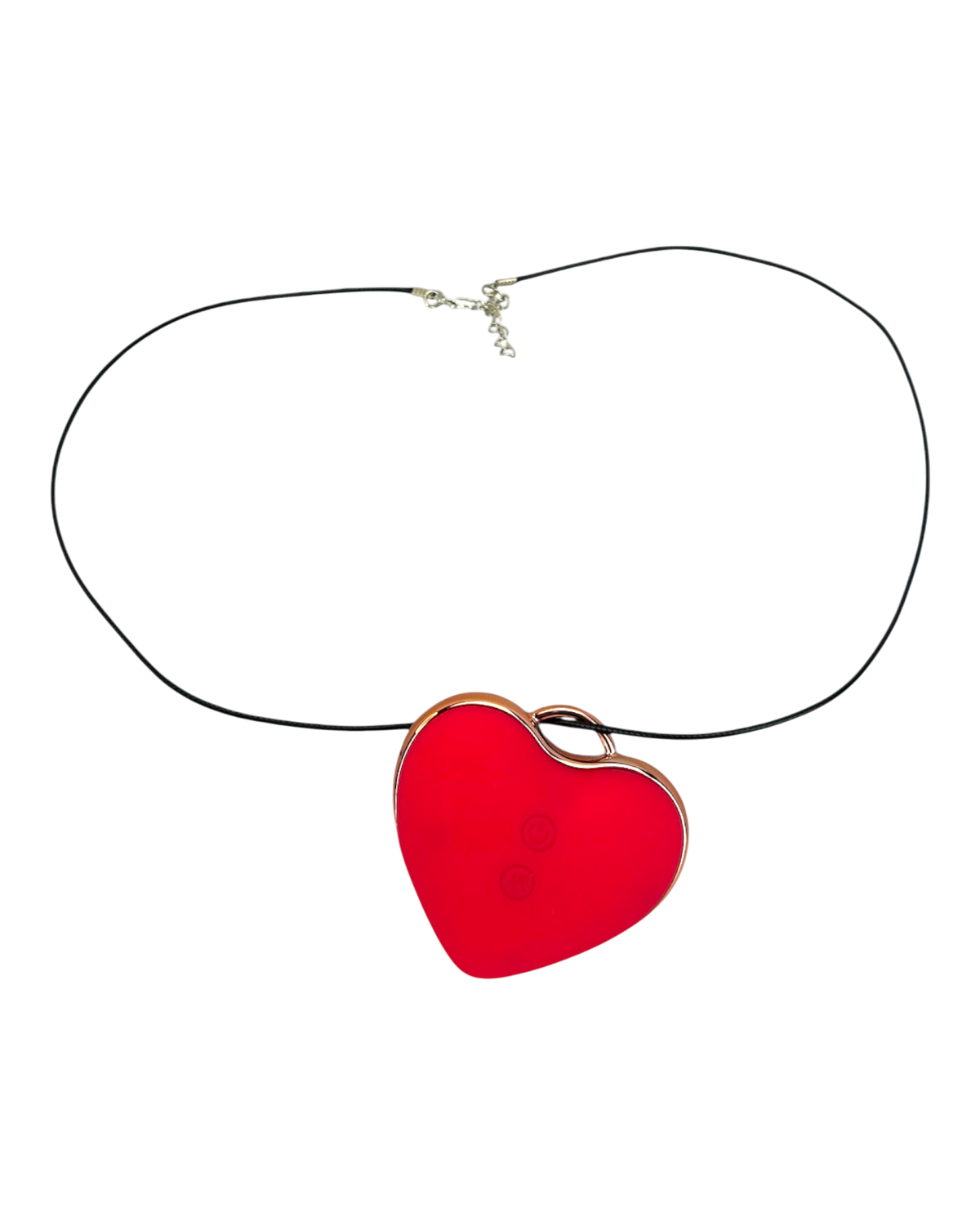 Estimulador Love Shape Necklace con diseño de collar y 10 velocidades de succión y pulsación, joya del placer Glow & Vibe.