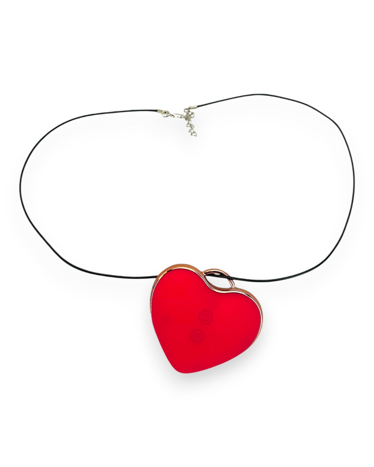 Estimulador Love Shape Necklace con diseño de collar y 10 velocidades de succión y pulsación, joya del placer Glow & Vibe.