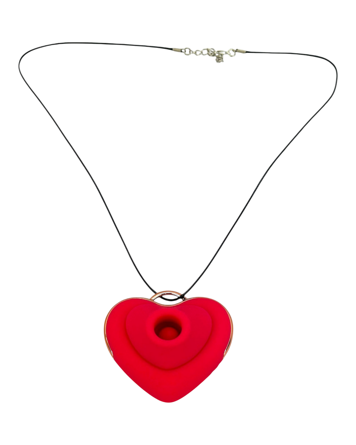 Estimulador Love Shape Necklace con diseño de collar y 10 velocidades de succión y pulsación, joya del placer Glow & Vibe.