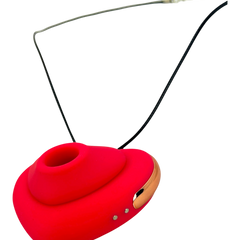 Estimulador Love Shape Necklace con diseño de collar y 10 velocidades de succión y pulsación, joya del placer Glow & Vibe.
