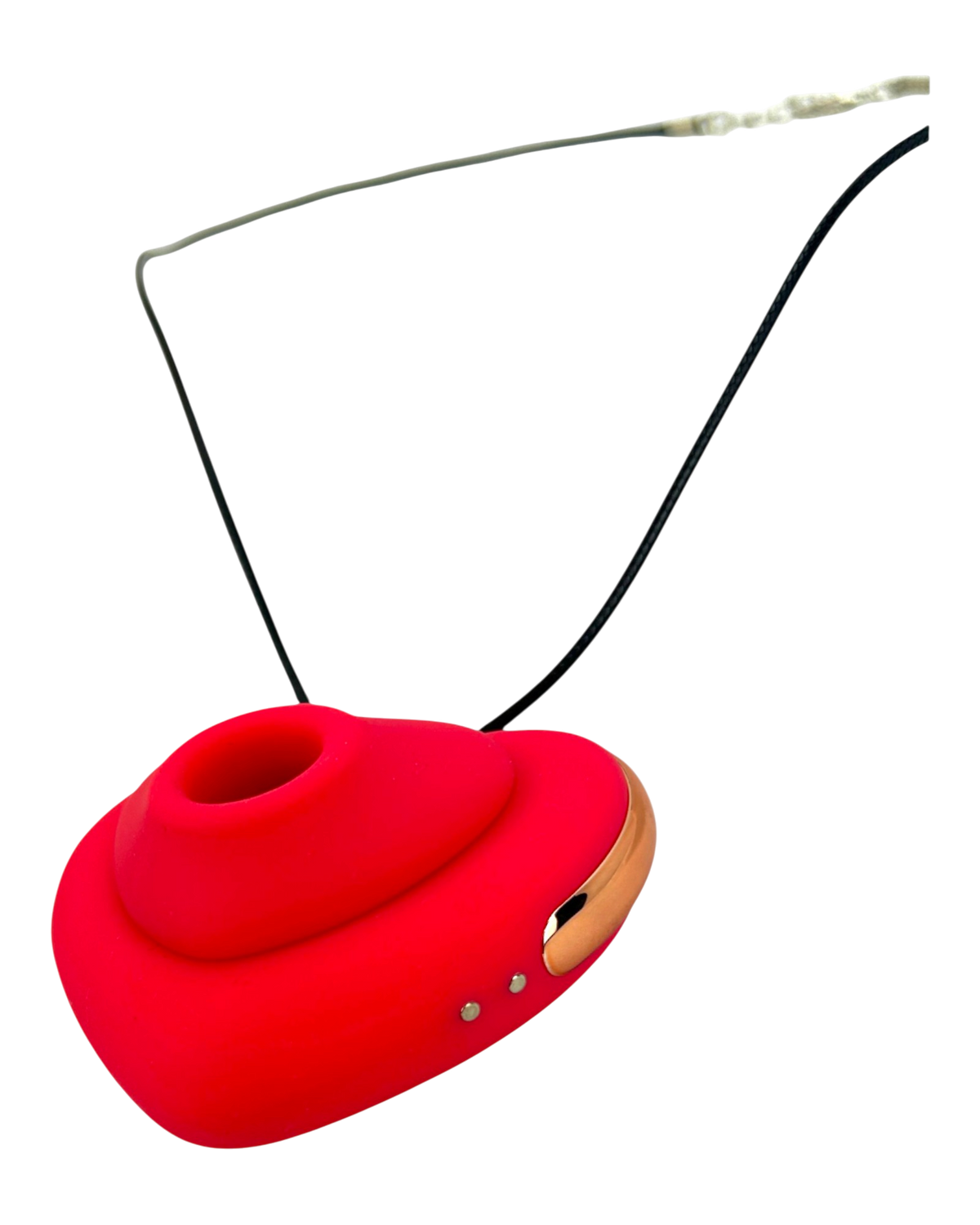 Estimulador Love Shape Necklace con diseño de collar y 10 velocidades de succión y pulsación, joya del placer Glow & Vibe.