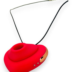 Estimulador Love Shape Necklace con diseño de collar y 10 velocidades de succión y pulsación, joya del placer Glow & Vibe.