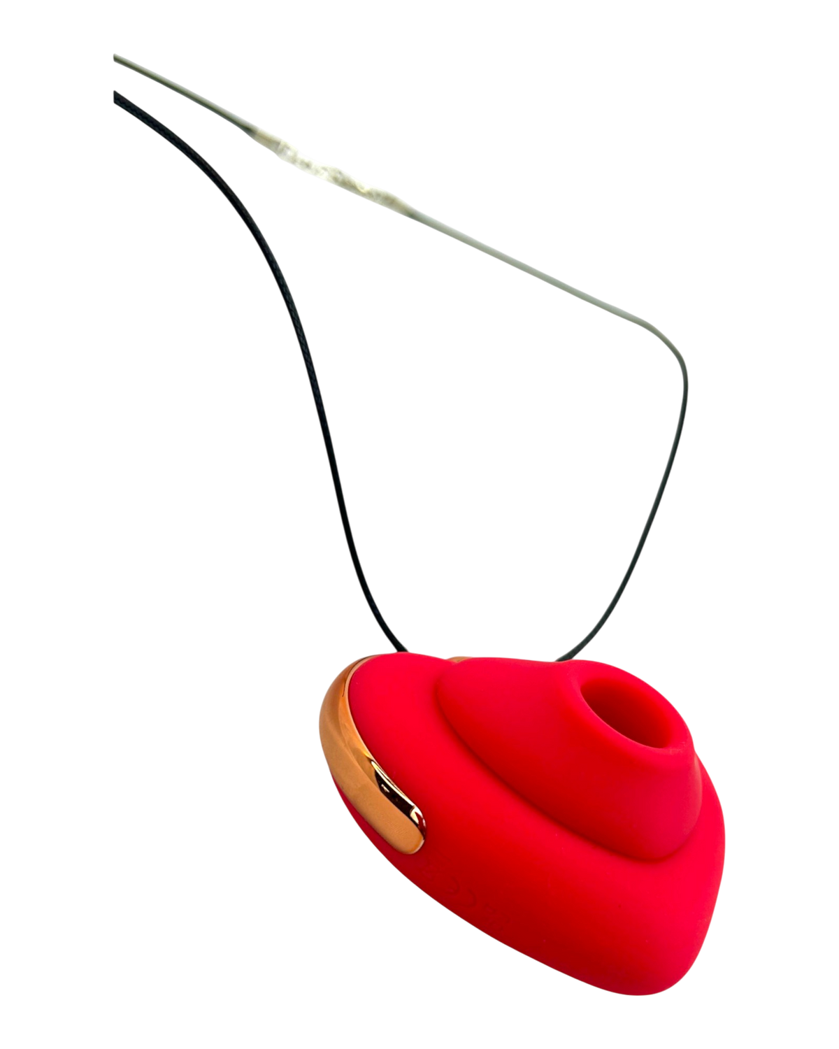 Estimulador Love Shape Necklace con diseño de collar y 10 velocidades de succión y pulsación, joya del placer Glow & Vibe.