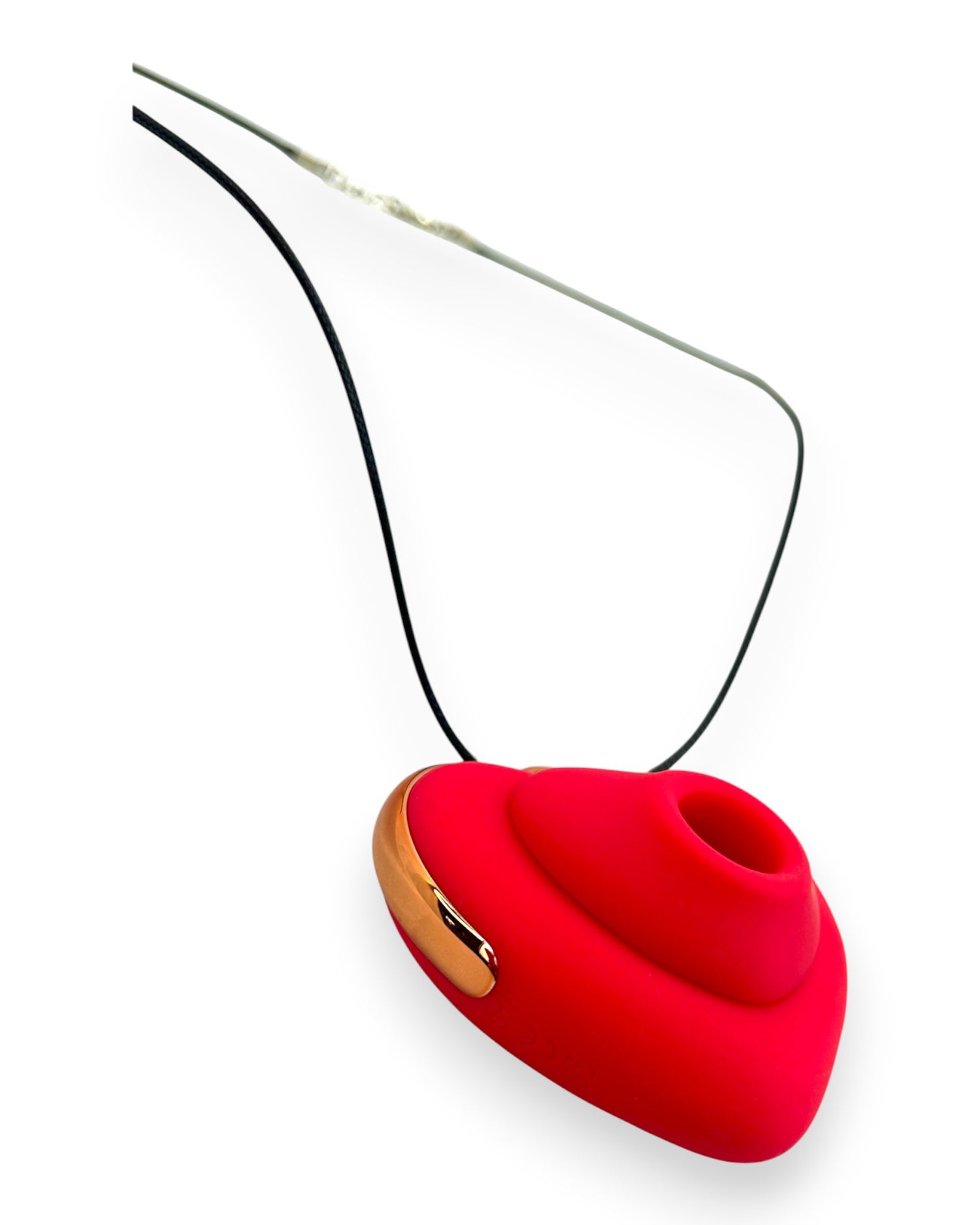 Estimulador Love Shape Necklace con diseño de collar y 10 velocidades de succión y pulsación, joya del placer Glow & Vibe.
