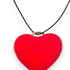 Estimulador Love Shape Necklace con diseño de collar y 10 velocidades de succión y pulsación, joya del placer Glow & Vibe.