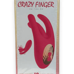 Vibrador Crazy Finger con movimiento lateral potente, 10 vibraciones y aleteos, diseño innovador Glow & Vibe.