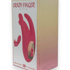 Vibrador Crazy Finger con movimiento lateral potente, 10 vibraciones y aleteos, diseño innovador Glow & Vibe.