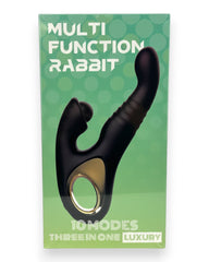 Vibrador Tabitha Vibe triple motor con pistón lateral y estimulador de clítoris con pulsaciones, diseño elegante Glow & Vibe.