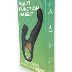 Vibrador Tabitha Vibe triple motor con pistón lateral y estimulador de clítoris con pulsaciones, diseño elegante Glow & Vibe.