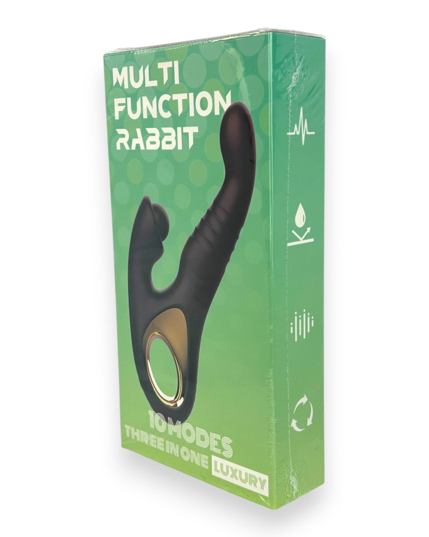 Vibrador Tabitha Vibe triple motor con pistón lateral y estimulador de clítoris con pulsaciones, diseño elegante Glow & Vibe.