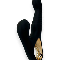 Vibrador Tabitha Vibe triple motor con pistón lateral y estimulador de clítoris con pulsaciones, diseño elegante Glow & Vibe.