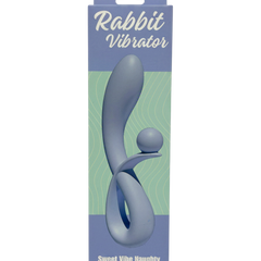 Vibrador doble Rabbit Vibrator Glow & Vibe de silicón suave con estimuladores para punto G y clítoris.