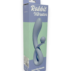 Vibrador doble Rabbit Vibrator Glow & Vibe de silicón suave con estimuladores para punto G y clítoris.