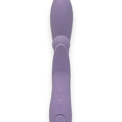 Vibrador doble Rabbit Vibrator Glow & Vibe de silicón suave con estimuladores para punto G y clítoris.