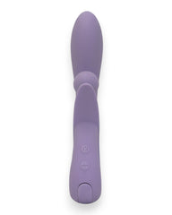 Vibrador doble Rabbit Vibrator Glow & Vibe de silicón suave con estimuladores para punto G y clítoris.