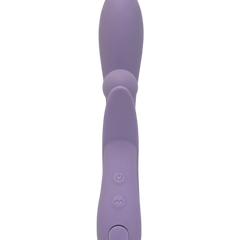 Vibrador doble Rabbit Vibrator Glow & Vibe de silicón suave con estimuladores para punto G y clítoris.